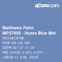 Code couleur: Matthews Paint - MP27858 - Humo Blue Met | qconv.com