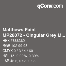 Code couleur: Matthews Paint - MP28072 - Cingular Grey Met | qconv.com