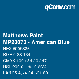 Color code: Matthews Paint - MP28073 - American Blue | qconv.com