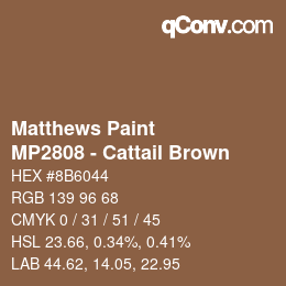 Farbcode: Matthews Paint - MP2808 - Cattail Brown | qconv.com