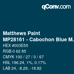 颜色代码: Matthews Paint - MP28161 - Cabochon Blue Met | qconv.com