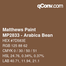 カラーコード: Matthews Paint - MP2833 - Arabica Bean | qconv.com
