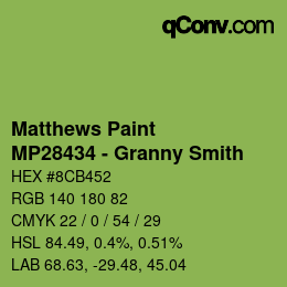カラーコード: Matthews Paint - MP28434 - Granny Smith | qconv.com
