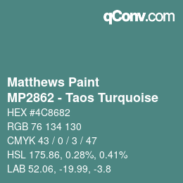 Farbcode: Matthews Paint - MP2862 - Taos Turquoise | qconv.com