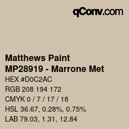 Farbcode: Matthews Paint - MP28919 - Marrone Met | qconv.com