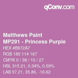 カラーコード: Matthews Paint - MP291 - Princess Purple | qconv.com