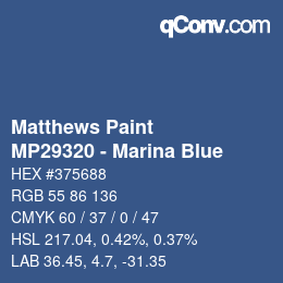 カラーコード: Matthews Paint - MP29320 - Marina Blue | qconv.com