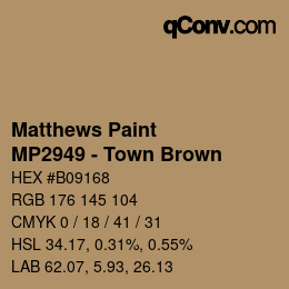 Color code: Matthews Paint - MP2949 - Town Brown | qconv.com