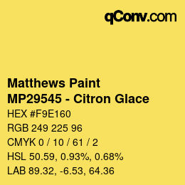 カラーコード: Matthews Paint - MP29545 - Citron Glace | qconv.com