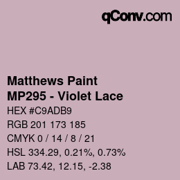 Color code: Matthews Paint - MP295 - Violet Lace | qconv.com