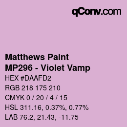 Code couleur: Matthews Paint - MP296 - Violet Vamp | qconv.com