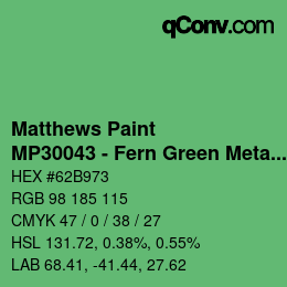 Color code: Matthews Paint - MP30043 - Fern Green Metallic | qconv.com