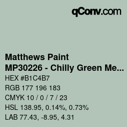Código de color: Matthews Paint - MP30226 - Chilly Green Met | qconv.com