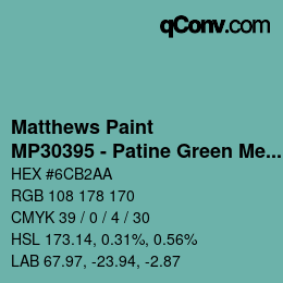 Color code: Matthews Paint - MP30395 - Patine Green Met | qconv.com