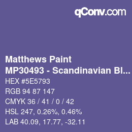 Farbcode: Matthews Paint - MP30493 - Scandinavian Blue | qconv.com