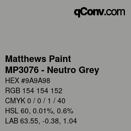 カラーコード: Matthews Paint - MP3076 - Neutro Grey | qconv.com