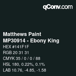 カラーコード: Matthews Paint - MP30914 - Ebony King | qconv.com