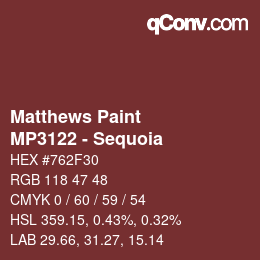 Color code: Matthews Paint - MP3122 - Sequoia | qconv.com