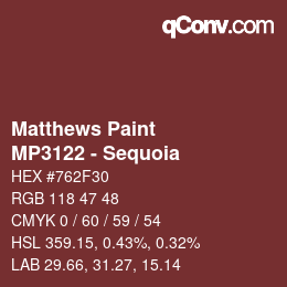 Code couleur: Matthews Paint - MP3122 - Sequoia | qconv.com