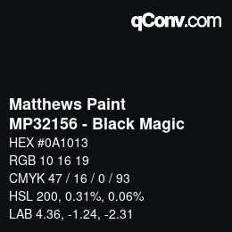 Código de color: Matthews Paint - MP32156 - Black Magic | qconv.com