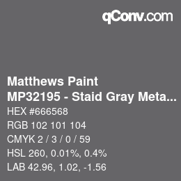 Farbcode: Matthews Paint - MP32195 - Staid Gray Metallic | qconv.com