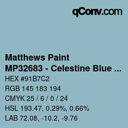 Farbcode: Matthews Paint - MP32683 - Celestine Blue Met | qconv.com