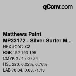 Color code: Matthews Paint - MP33172 - Silver Surfer Metallic | qconv.com