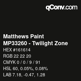 Code couleur: Matthews Paint - MP33260 - Twilight Zone | qconv.com