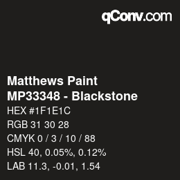 Código de color: Matthews Paint - MP33348 - Blackstone | qconv.com