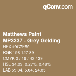 Color code: Matthews Paint - MP3337 - Grey Gelding | qconv.com