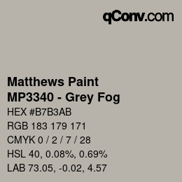 Color code: Matthews Paint - MP3340 - Grey Fog | qconv.com