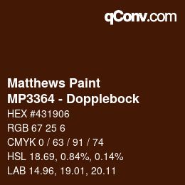 Color code: Matthews Paint - MP3364 - Dopplebock | qconv.com