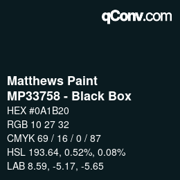 Code couleur: Matthews Paint - MP33758 - Black Box | qconv.com