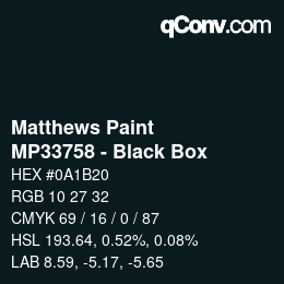 カラーコード: Matthews Paint - MP33758 - Black Box | qconv.com