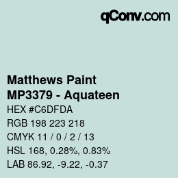 カラーコード: Matthews Paint - MP3379 - Aquateen | qconv.com