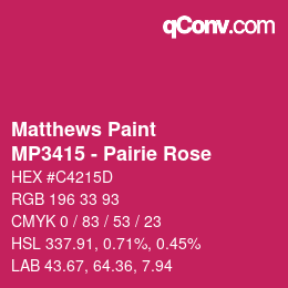 Farbcode: Matthews Paint - MP3415 - Pairie Rose | qconv.com