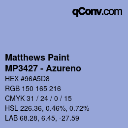 Farbcode: Matthews Paint - MP3427 - Azureno | qconv.com