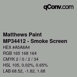 Color code: Matthews Paint - MP34412 - Smoke Screen | qconv.com