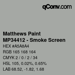 Code couleur: Matthews Paint - MP34412 - Smoke Screen | qconv.com
