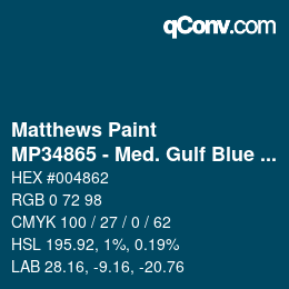 Farbcode: Matthews Paint - MP34865 - Med. Gulf Blue Met | qconv.com