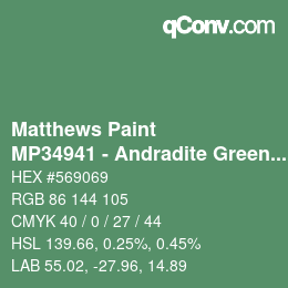 Code couleur: Matthews Paint - MP34941 - Andradite Green Met | qconv.com