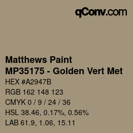Farbcode: Matthews Paint - MP35175 - Golden Vert Met | qconv.com