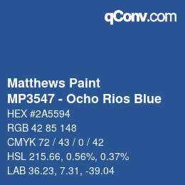 Farbcode: Matthews Paint - MP3547 - Ocho Rios Blue | qconv.com