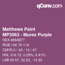 Color code: Matthews Paint - MP3563 - Murex Purple | qconv.com