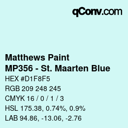 Farbcode: Matthews Paint - MP356 - St. Maarten Blue | qconv.com