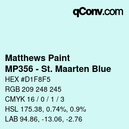 Color code: Matthews Paint - MP356 - St. Maarten Blue | qconv.com