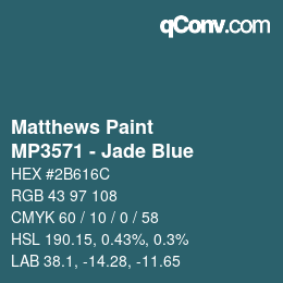 Color code: Matthews Paint - MP3571 - Jade Blue | qconv.com