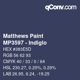 Color code: Matthews Paint - MP3597 - Indiglo | qconv.com