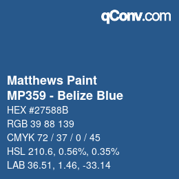 カラーコード: Matthews Paint - MP359 - Belize Blue | qconv.com