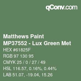 Color code: Matthews Paint - MP37552 - Lux Green Met | qconv.com